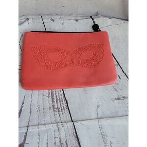 IPSY Red Sunglass/Mask Pattern Embossed Cosmetic Bag NWOT